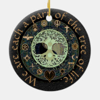 Tree of Life Yin Yang Peace Ceramic Ornament