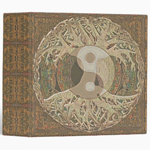 Tree of Life Yin Yang Tan 3 Ring Binder