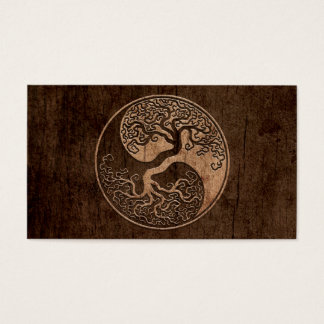 Tree of Life Yin Yang with Wood Grain Effect