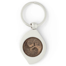 Tree of Life Yin Yang with Wood Grain Effect