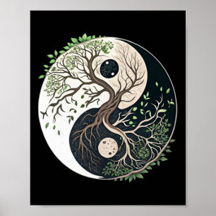 Tree Of Life Yin Yang Yoga Nature Lance Art Poster