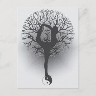 Tree of Life Yin Yang Yoga Postcard