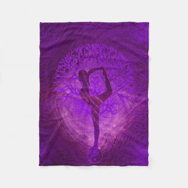 Tree of Life Yoga Fleece Blanket (Front)