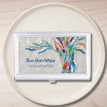 Tree Of Life Yoga Instructor Business Card Case<br><div class="desc">This decorative business card case features a colorful tree of life mosaic on a pale gray background and stylish script typography.
Easily customizable.
Original Mosaic Design © Michele Davies</div>