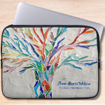 Tree of Life Yoga Instructor  Laptop Sleeve<br><div class="desc">This decorative laptop sleeve features a rainbow colored mosaic tree on a pale gray background. 
Easily customizable.
Original Mosaic © Michele Davies.</div>