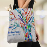 Tree Of Life Yoga Instructor Tote Bag<br><div class="desc">This decorative tote bag features a colorful mosaic tree of life on a pale gray background. 
Easily customizable.
Original Mosaic Design © Michele Davies</div>