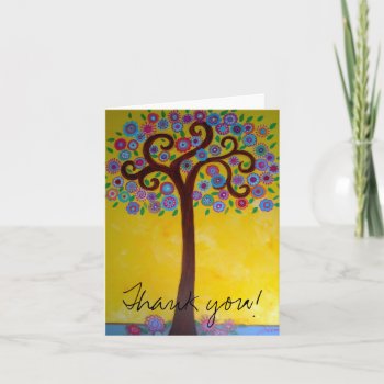 Tree Of Life You Thank Card by prisarts at Zazzle