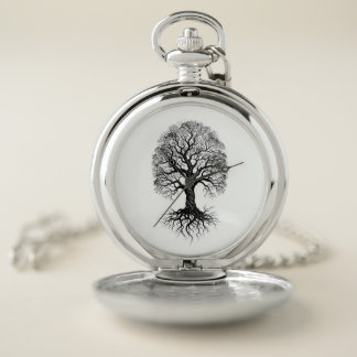 Tree of Life Zen Silver Pocket Watch