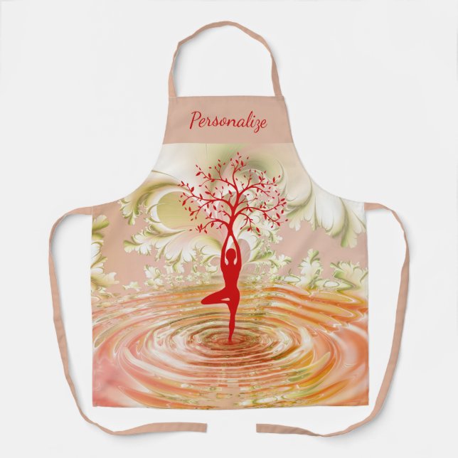 Tree of Life Zen Yoga Mediation Personalized Apron (Front)