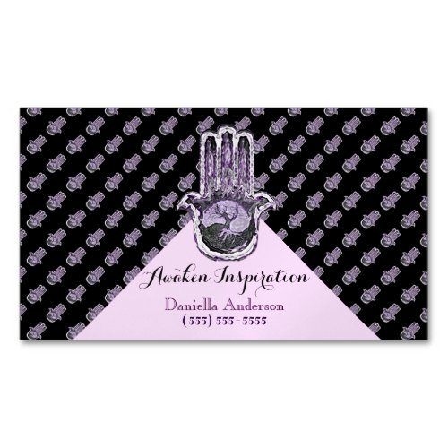Tree of Light and Dark Purple Magnetic Business Card