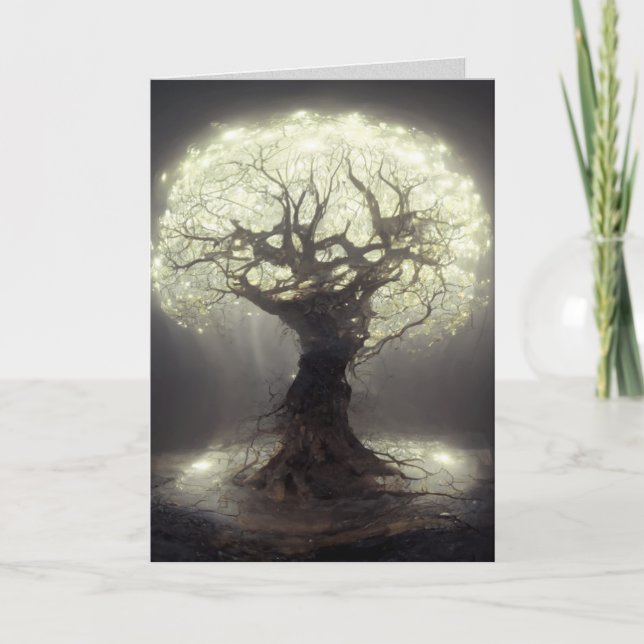 Tree of Light Serenity Greeting/Note Card (Front)