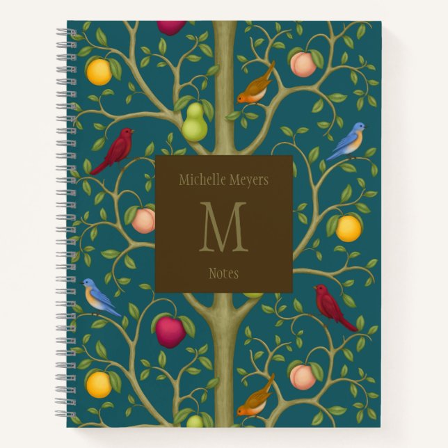 Tree of Living Treasures Monogrammed Notebook (Front)