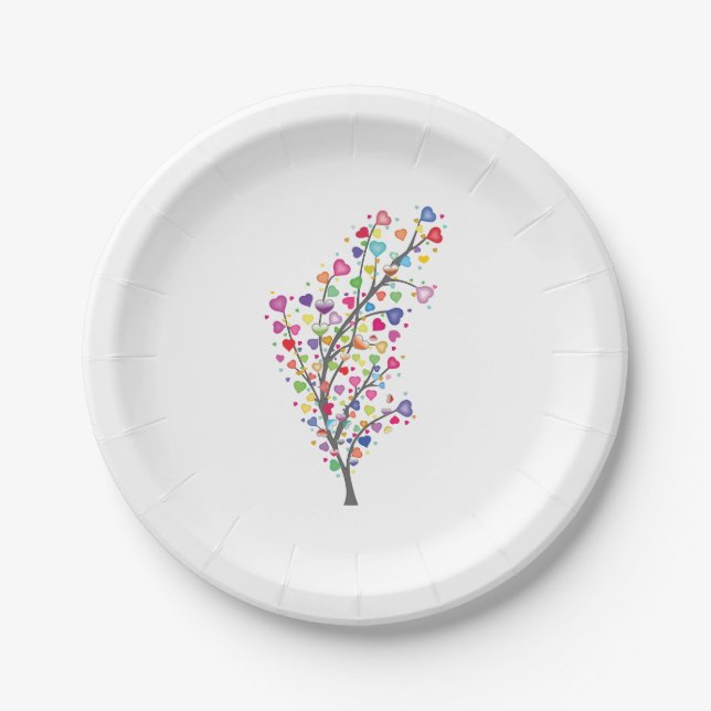 Tree of Love and Harmony Paper Plates (Front)