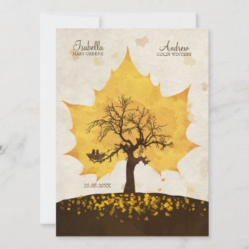 Tree of Love - Autumn Wedding Invite