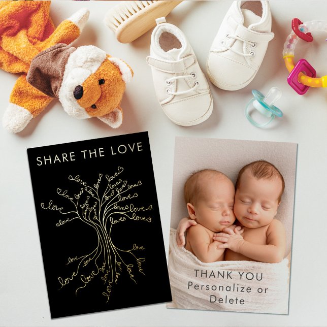    Tree of Love Cute Meaningful Personalized Photo Foil Invitation (Creator Uploaded)
