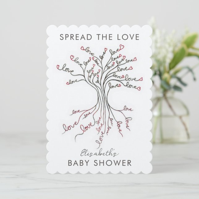   Tree of Love Meaningful Personalized Baby Shower Invitation (Standing Front)