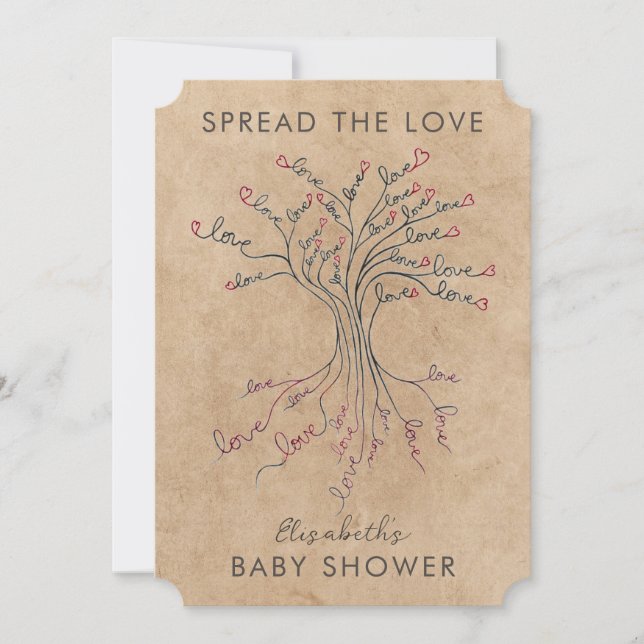   Tree of Love Meaningful Personalized Baby Shower Invitation (Front)