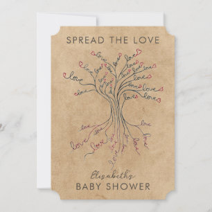 Tree of Love Meaningful Personalized Baby Shower Invitation