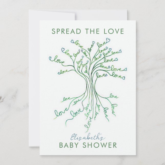   Tree of Love Meaningful Personalized Baby Shower Invitation (Front)