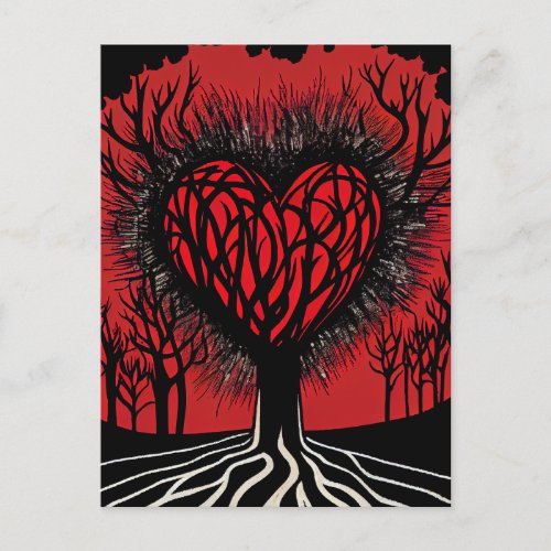 Tree of love romantic card i love you postcard  