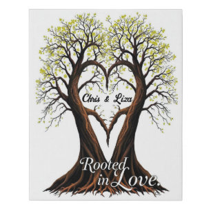 Tree of Love Romantic Nature Art  Faux Canvas Print