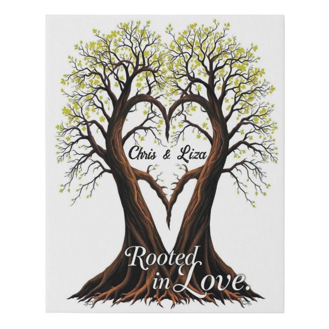 Tree of Love Romantic Nature Art  Faux Canvas Print (Front)