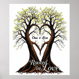 Tree of Love Romantic Nature Art Poster