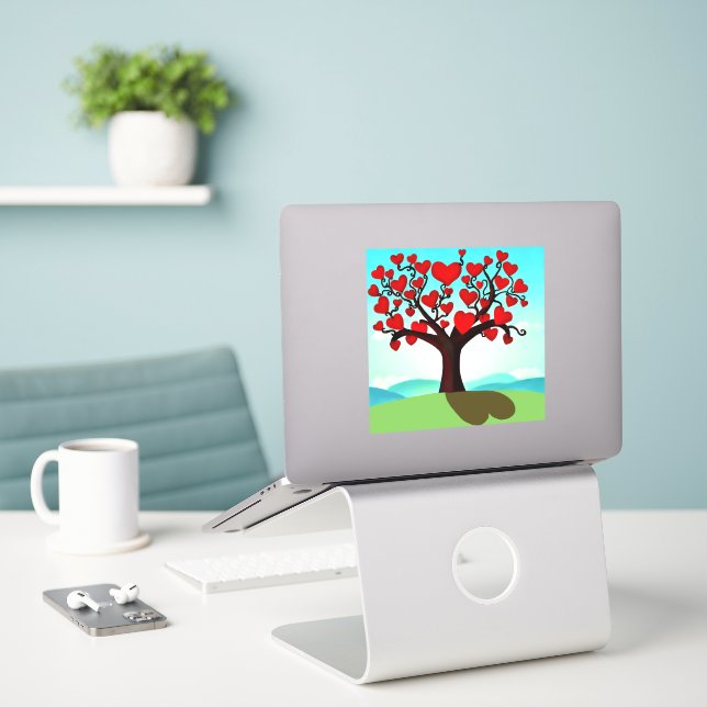 Tree of love sticker (Laptop On Desk)