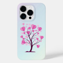 Tree of Love Tree of Hearts Pink Pastel Watercolor