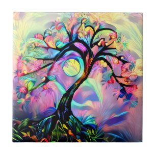 Tree of Many Colors Ceramic Tile
