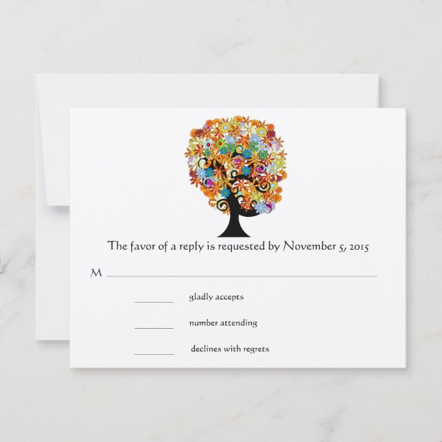 Tree of Promise -Whimsical Trees- RSVP Cards (Front)