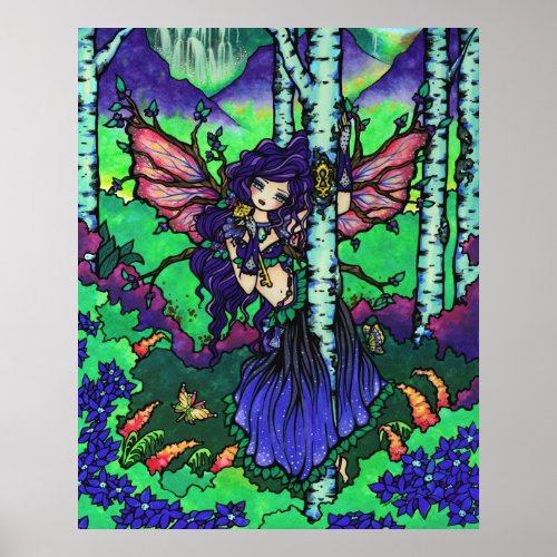 Tree of Secrets Fairy Dragon Fantasy Forest Art Poster