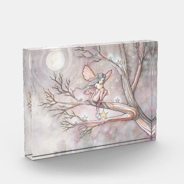 Tree of Stars Fairy Clear Acrylic Block Decor (Left)