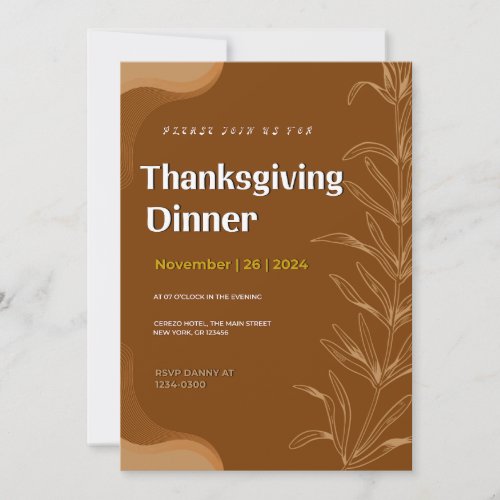 Tree of Thanks Coffee_infused Thanksgiving Bliss Invitation