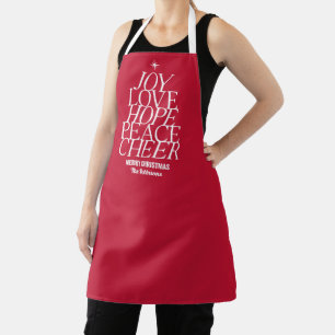 Tree of Words Christmas Holiday Season Apron