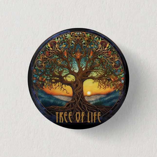 Tree ofLife,artnouveau-inspired,gift-for her Button (Front)