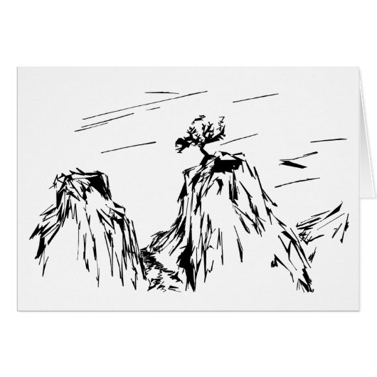 Tree On Cliff (blank inside) Cards (Front Horizontal)