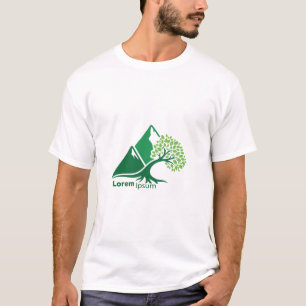 Tree on Mountain Nature Growth Minimalist T-Shirt