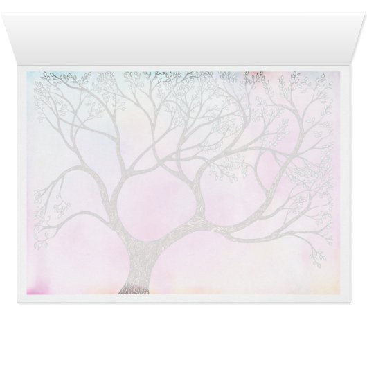 Tree on Vellum with Watercolor Background (Inside Horizontal (Bottom))