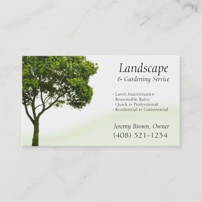 Tree or Lawn Care business card (Front)