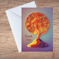 Tree Orange Autumn Quilling Illustration Thank You