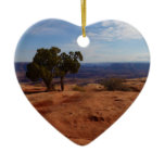 Tree Out of Red Rocks at Canyonlands National Park Ceramic Ornament