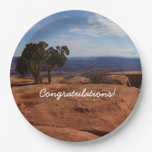 Tree Out of Red Rocks I at Canyonlands Paper Plates
