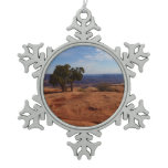 Tree Out of Red Rocks I at Canyonlands Snowflake Pewter Christmas Ornament