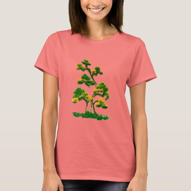Tree Painting by Elephant T-Shirt (Front)