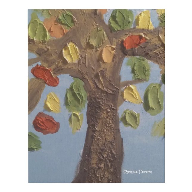 Tree painting faux canvas print (Front)