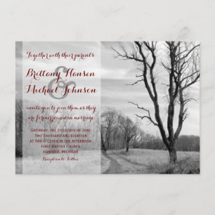 Tree Path Rustic Country Wedding Invitations