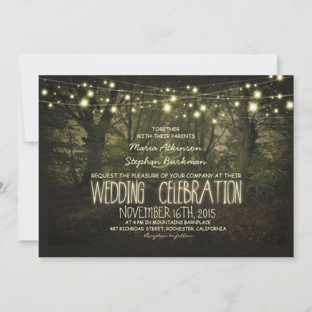 Tree Path rustic wedding invitation (Front)