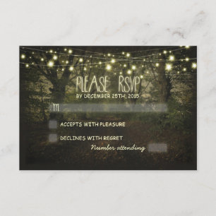 Tree Path rustic wedding RSVP cards