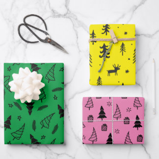 Tree Pattern Christmas Wrapping Papers Paper Sheets